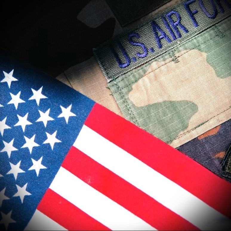 US Airforce and USA Flag